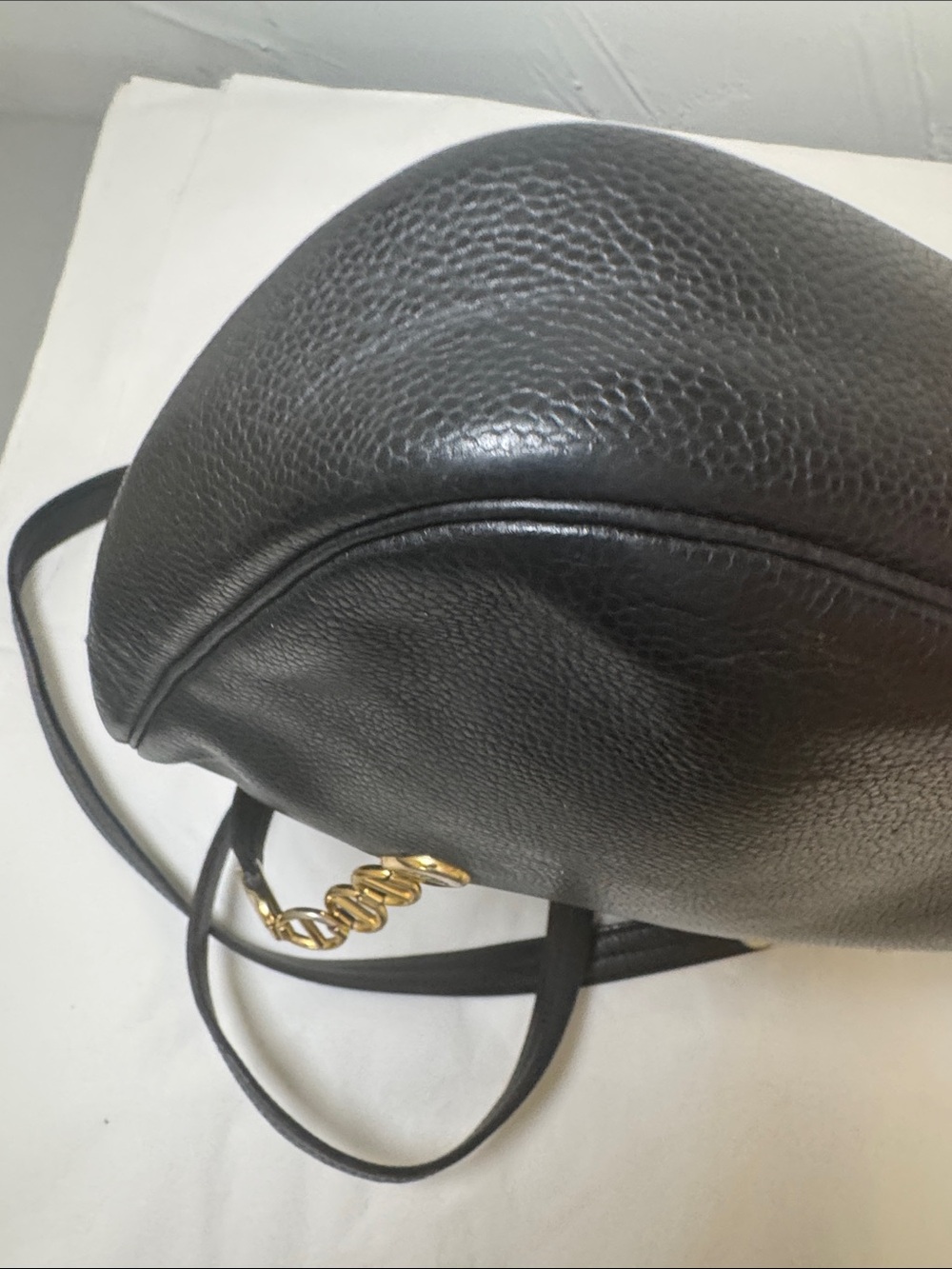 Christian Dior Black Leather Shoulder Bag with CD Gold Chain Accents - Picture 7 of 16
